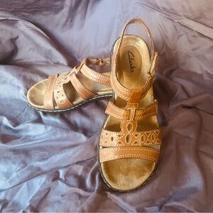 Clarks Brown Leather Sandals size 6